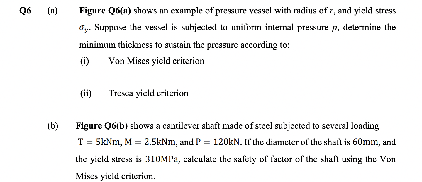 Solved Q6 (a) > Figure Q6(a) Shows An Example Of Pressure | Chegg.com