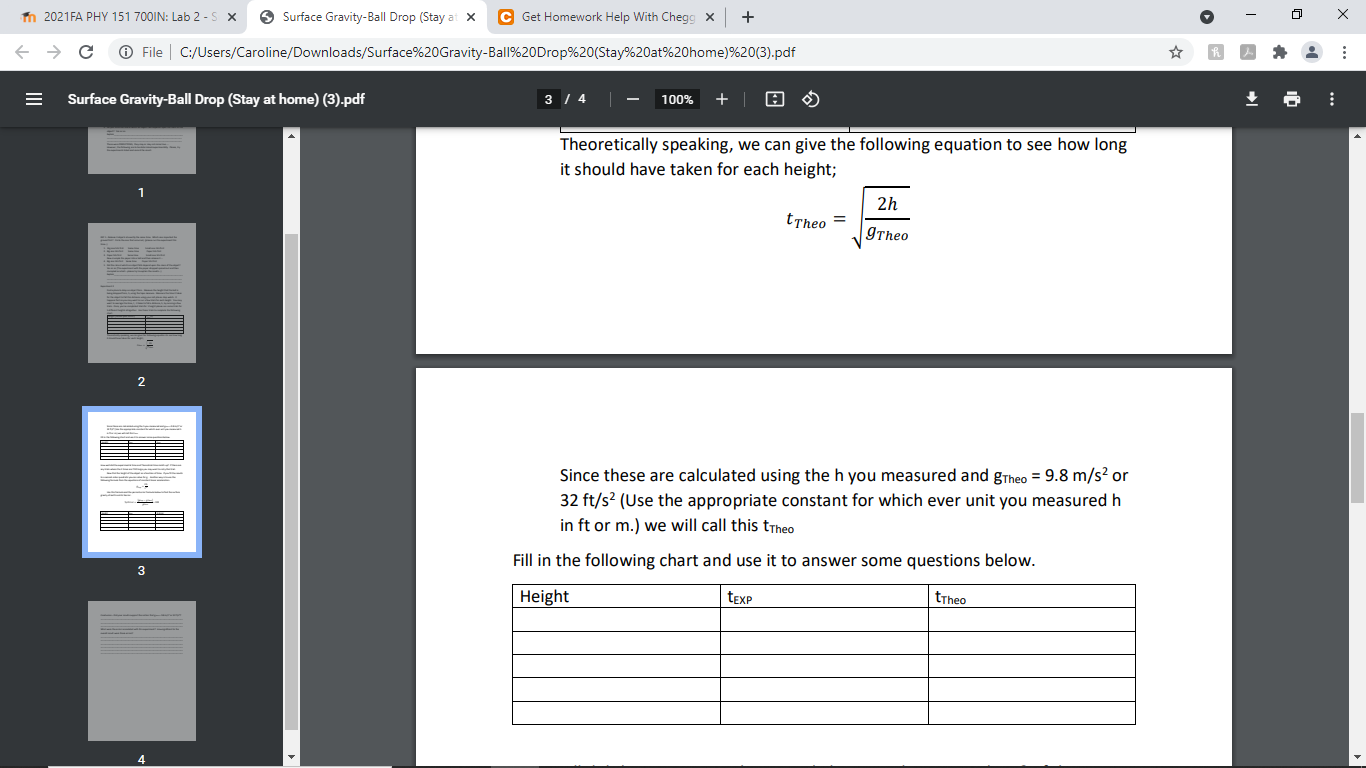 Solved This Is The First Part Of The Experiment I Have | Chegg.com