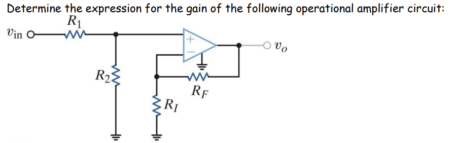 Solved Determine the expression for the gain of the | Chegg.com