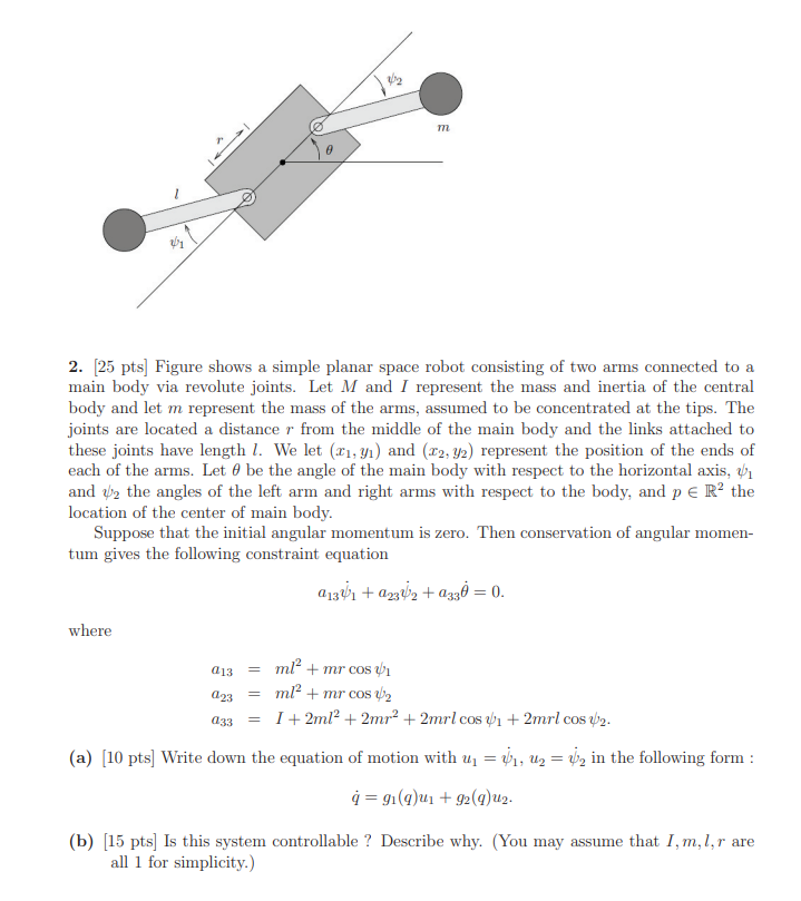 m 马 2. (25 pts) Figure shows a simple planar space | Chegg.com
