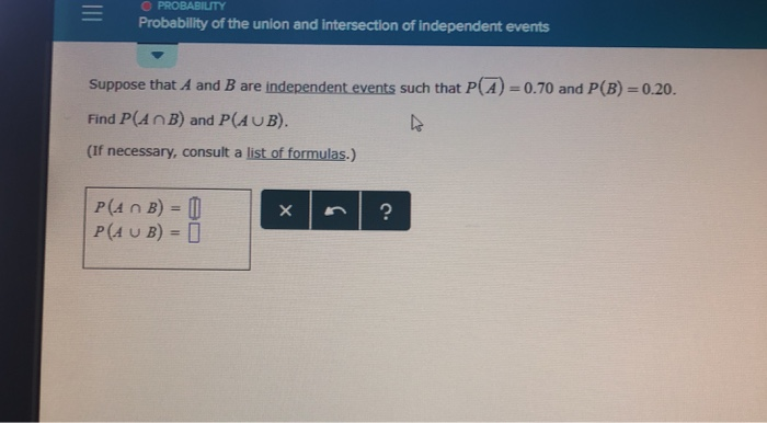 Solved PROBABILITY Probability Of The Union And Intersection | Chegg.com