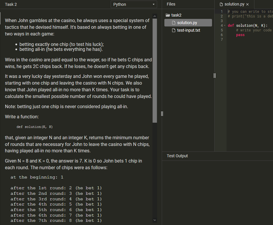 Task 2 Python Files Task2 Solution.py Test-input.txt | Chegg.com