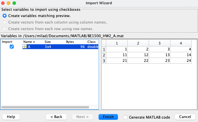 Solved Select variables to import using checkboxes Create | Chegg.com