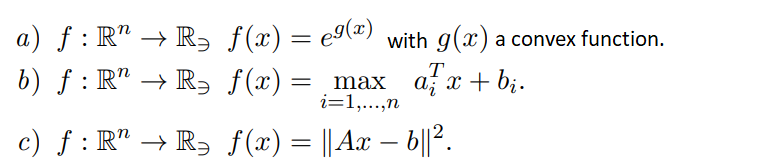 Determine if the following functions are convex or | Chegg.com