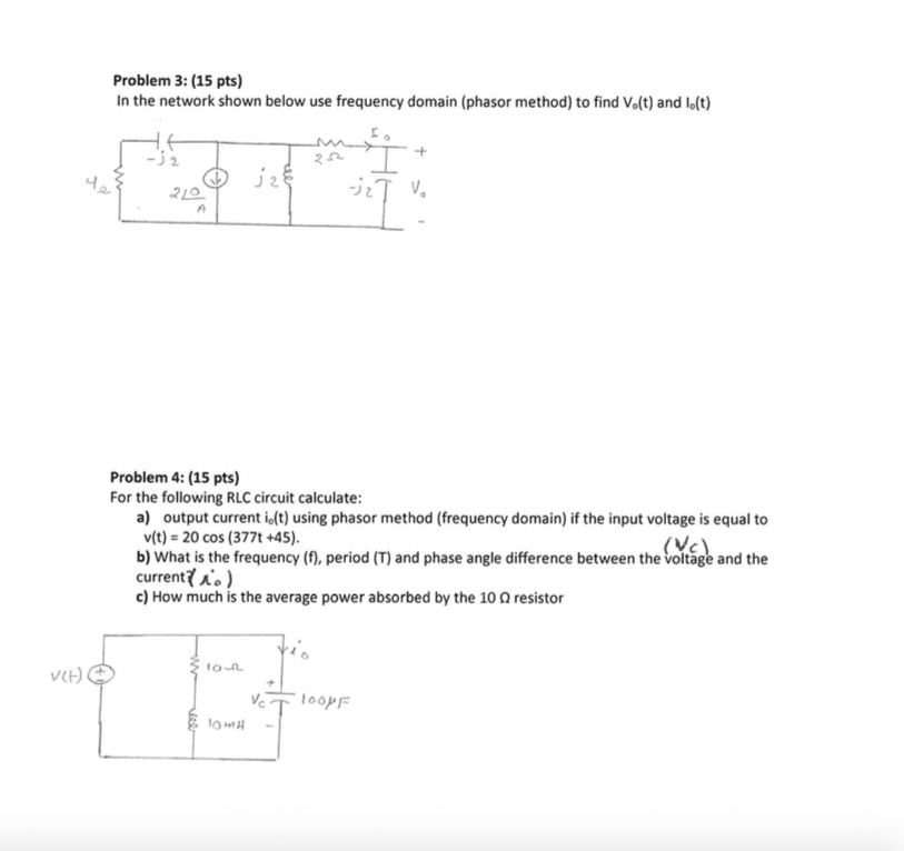 Solved Problem 1: (10 pts) For the circuit shown below use | Chegg.com