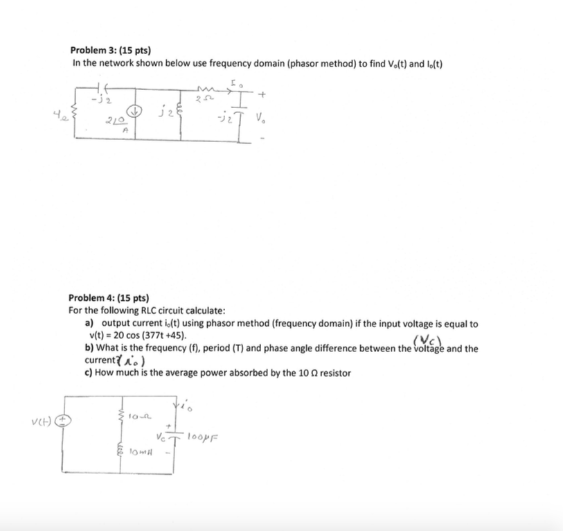 Solved Problem 1: (10 Pts) For The Circuit Shown Below Use | Chegg.com