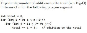 Solved Explain the number of additions to the total (not | Chegg.com