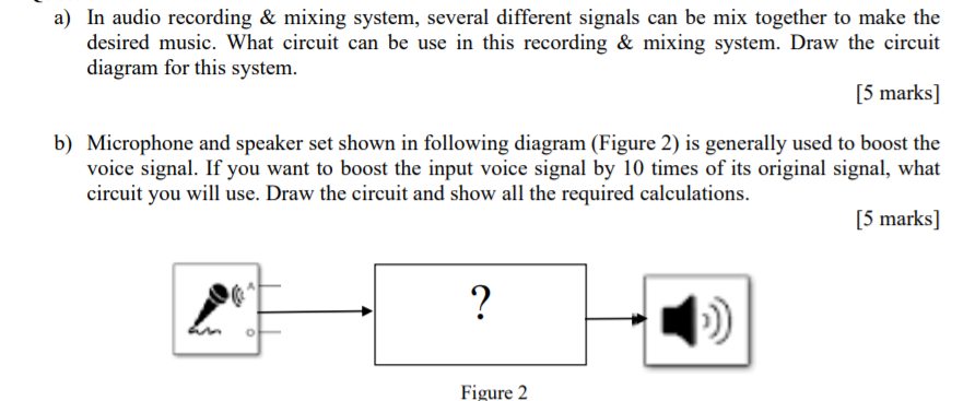 Solved A In Audio Recording Mixing System Several Dif Chegg Com