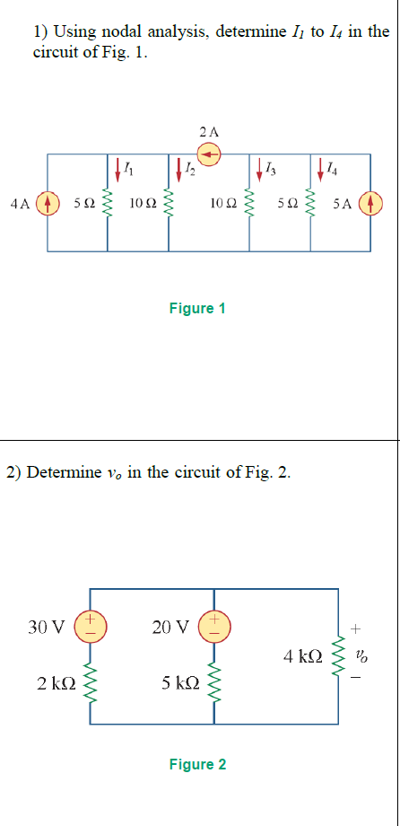 Solved 1) Using nodal analysis, determine Iz to 14 in the | Chegg.com