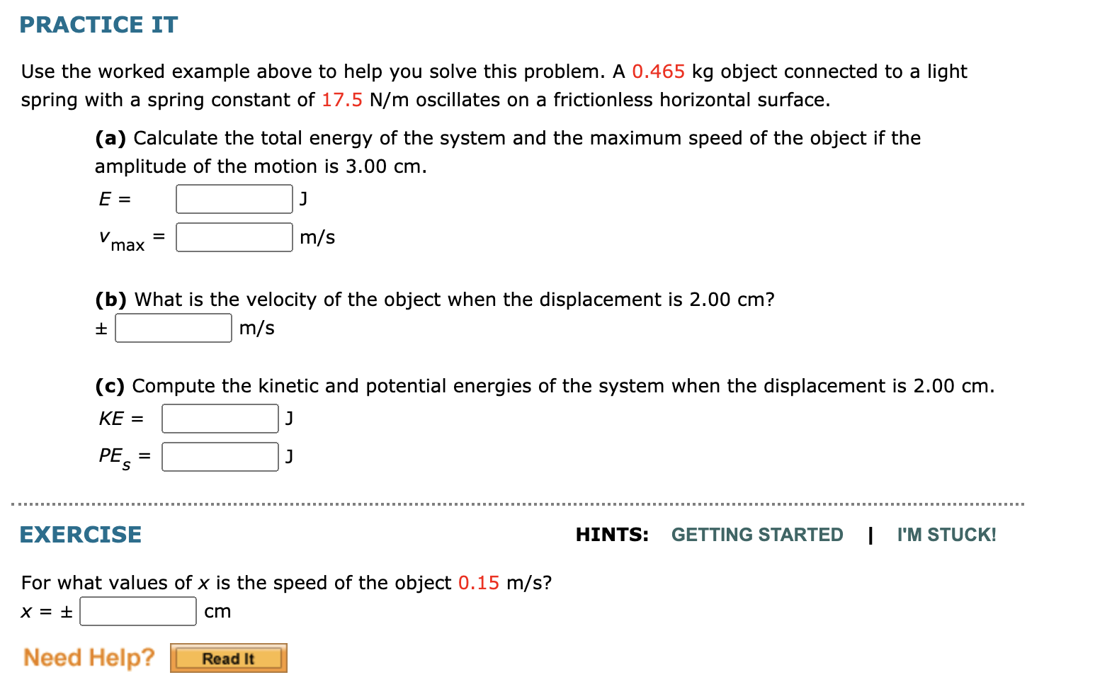Solved EXAMPLE 13.4 The Object-Spring System Revisited GOAL | Chegg.com