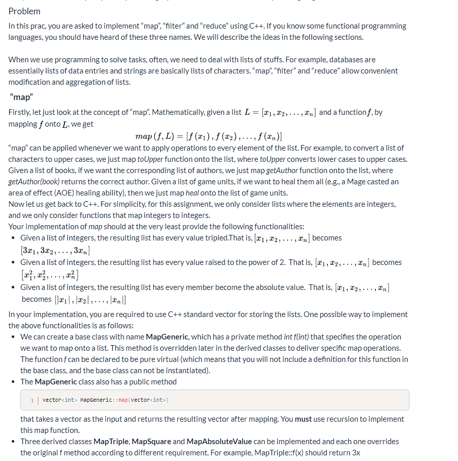 Problem In this prac, you are asked to implement | Chegg.com