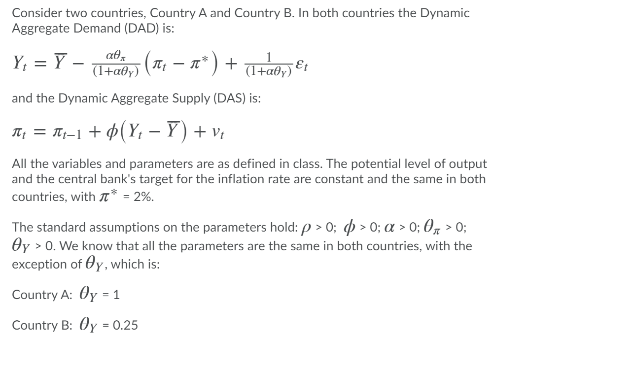 Solved Consider Two Countries, Country A And Country B. In | Chegg.com