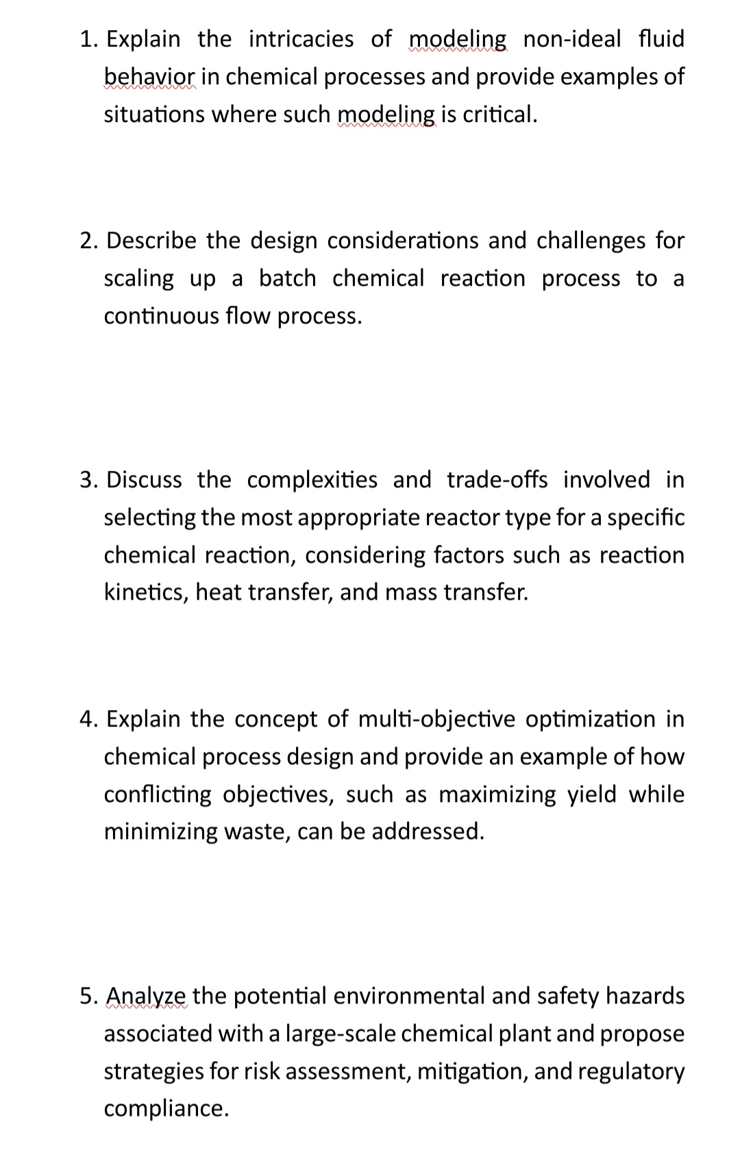 1. Explain the intricacies of modeling non-ideal | Chegg.com