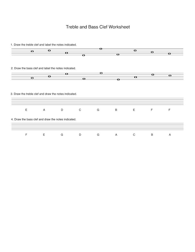 Treble and Bass Clef Worksheet 22. Draw the treble  Chegg.com Throughout Treble Clef Notes Worksheet