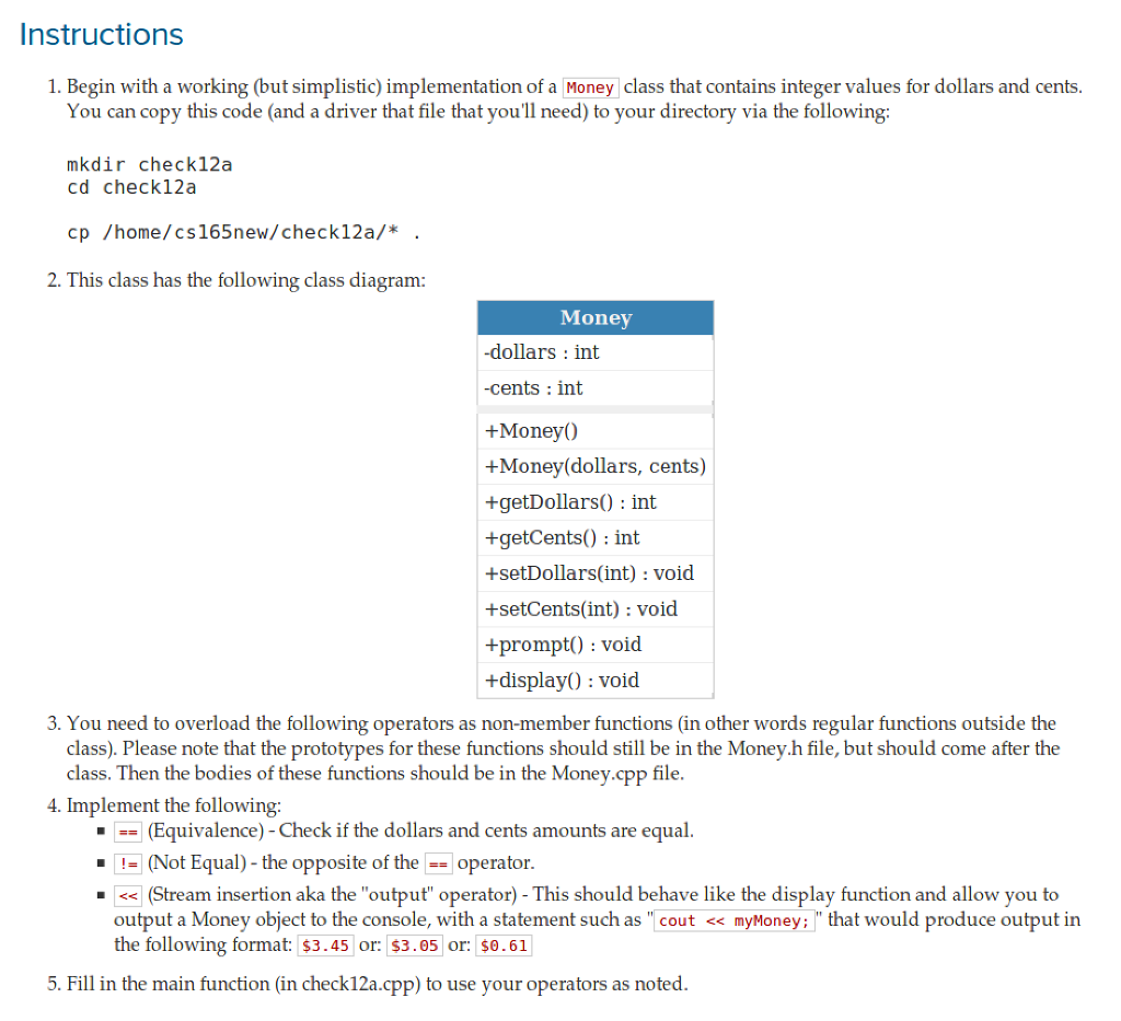Solved Instructions 1. Begin with a working (but simplistic) | Chegg.com