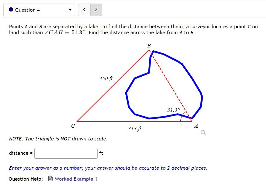 Solved Points A and B are separated by a lake. To find the | Chegg.com