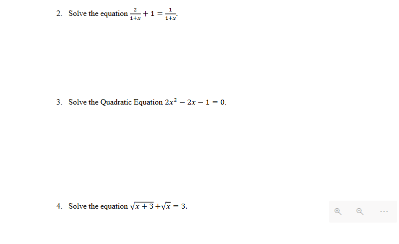 solve the equation x 2 1 x 3 4