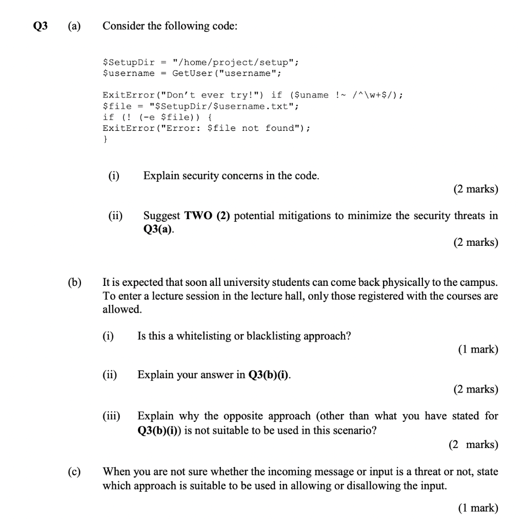 Solved Q3 (a) Consider the following code: $SetupDir = | Chegg.com