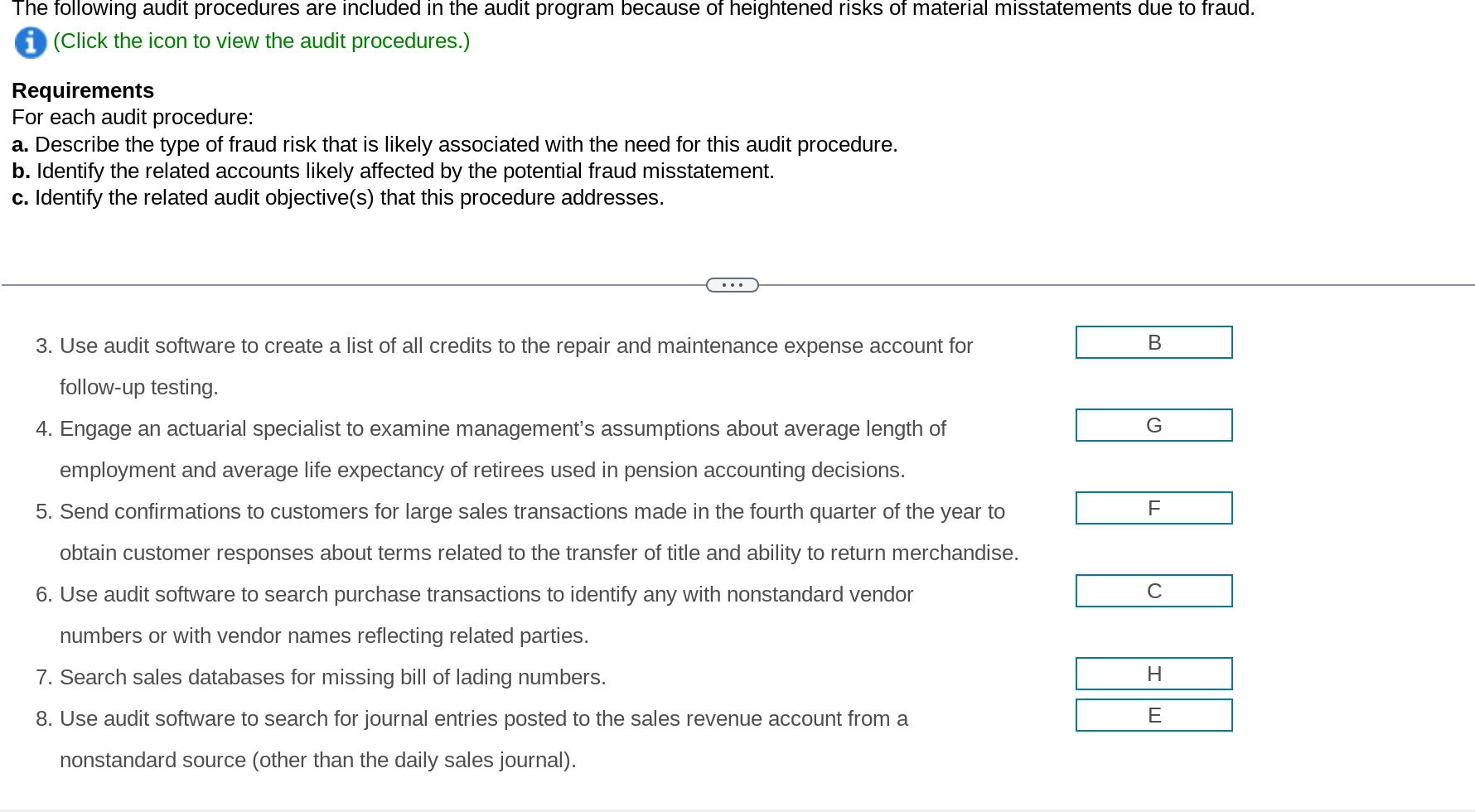 the-following-audit-procedures-are-included-in-the-chegg