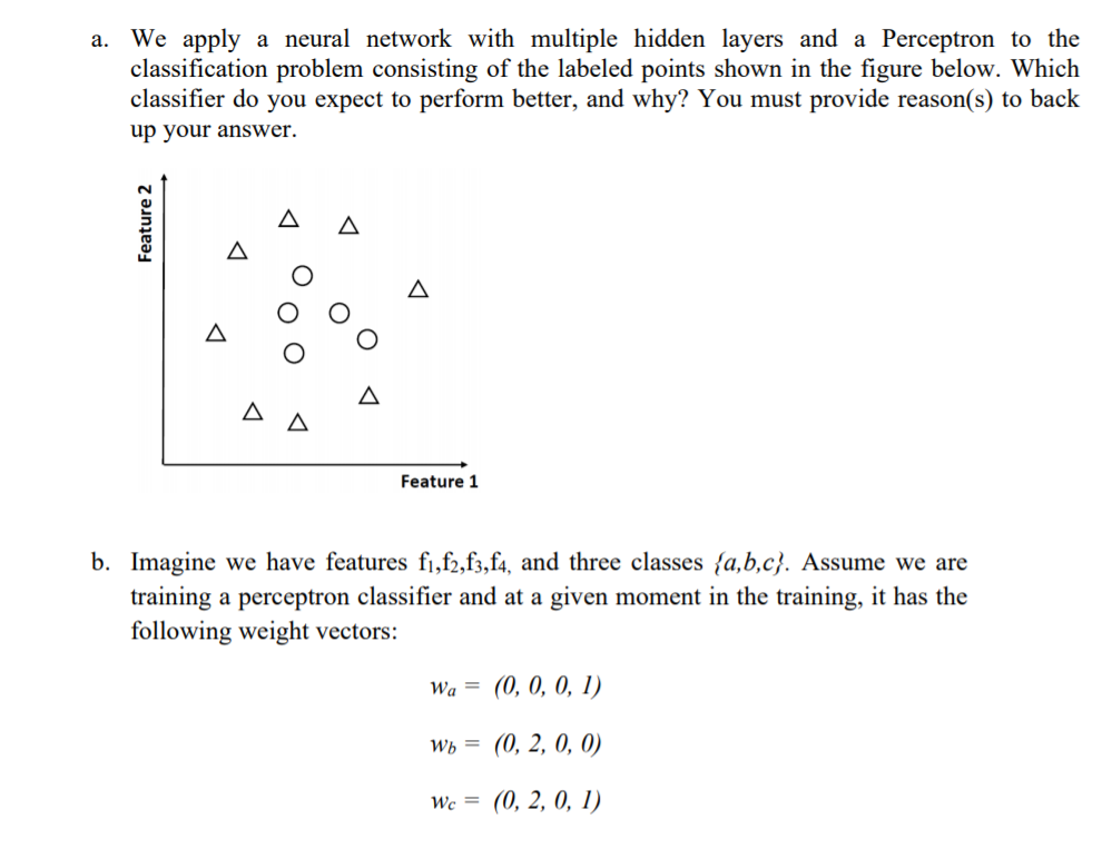 Solved a. We apply a neural network with multiple hidden | Chegg.com