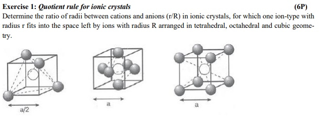 Solved Exercise 1: Quotient rule for ionic crystals (6P) | Chegg.com