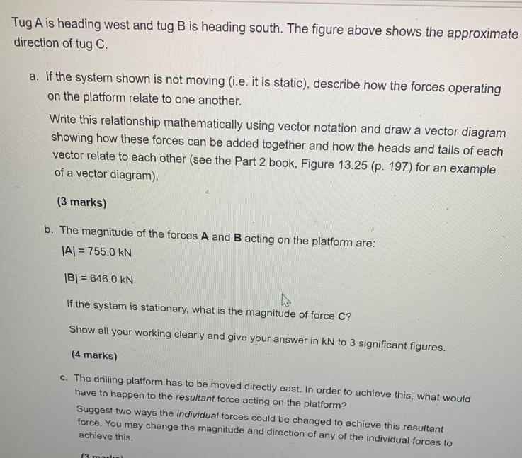 Solved Question 2 An offshore drilling platform is being | Chegg.com