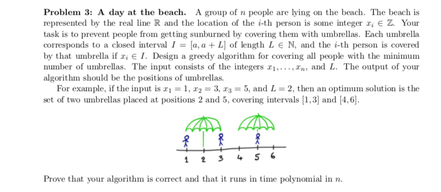 Solved Problem 3: A day at the beach. A group of n people | Chegg.com