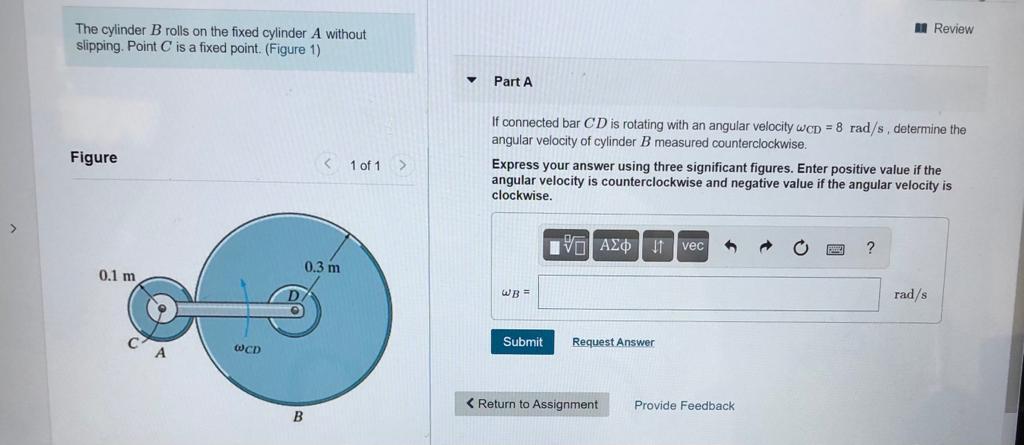 Solved An Review The Cylinder B Rolls On The Fixed Cylinder | Chegg.com