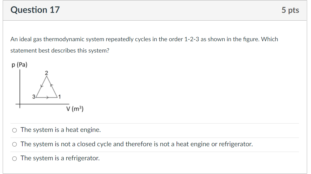 Solved Question 20 5 pts A proposed thermodynamic system, | Chegg.com