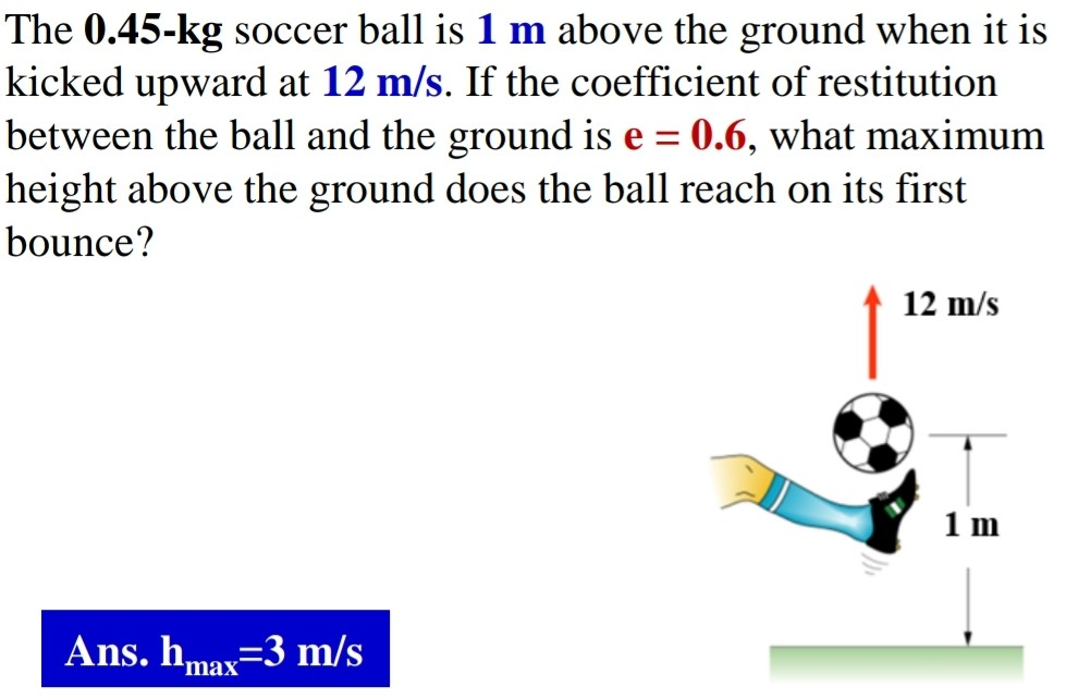 Solved The 0.45kg soccer ball is 1 m above the ground when