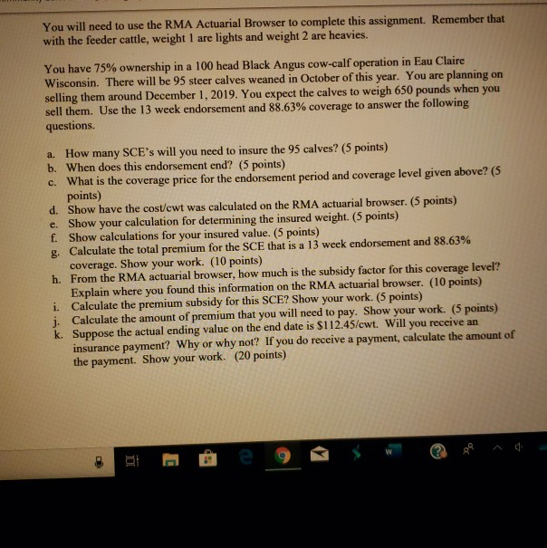 You Will Need To Use The Rma Actuarial Browser To Chegg Com