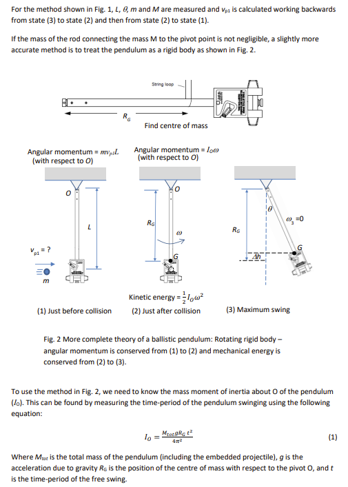 Solved The purpose of a ballistic pendulum is to measure the | Chegg.com
