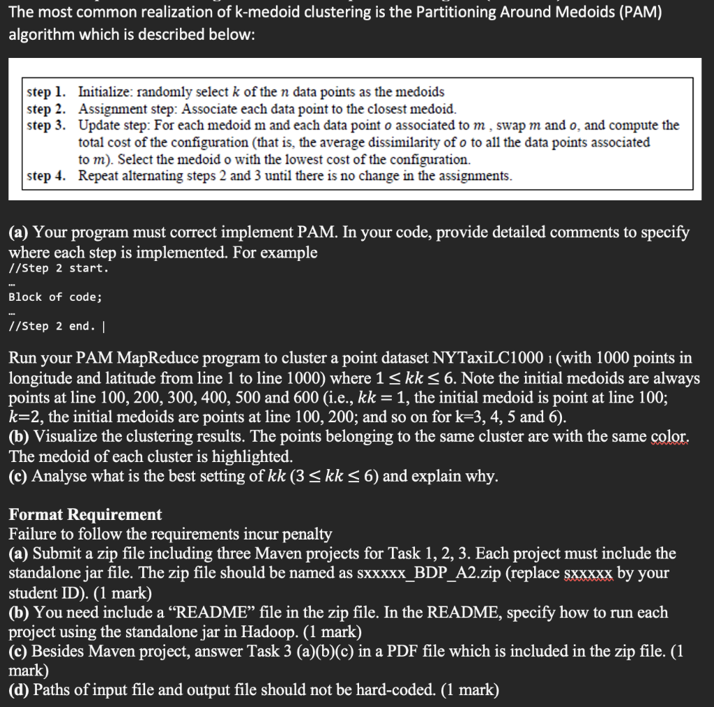 The Most Common Realization Of K-medoid Clustering Is | Chegg.com