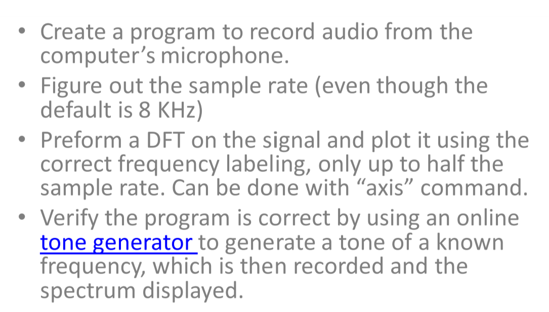 Solved O . . Create a program to record audio from the | Chegg.com