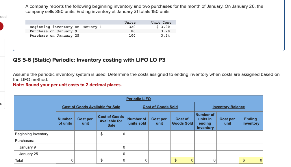 A company reports the following beginning inventory | Chegg.com