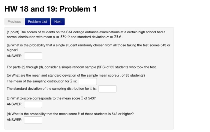 Solved HW 18 and 19: Problem 1 Previous Problem List Next (1 | Chegg.com