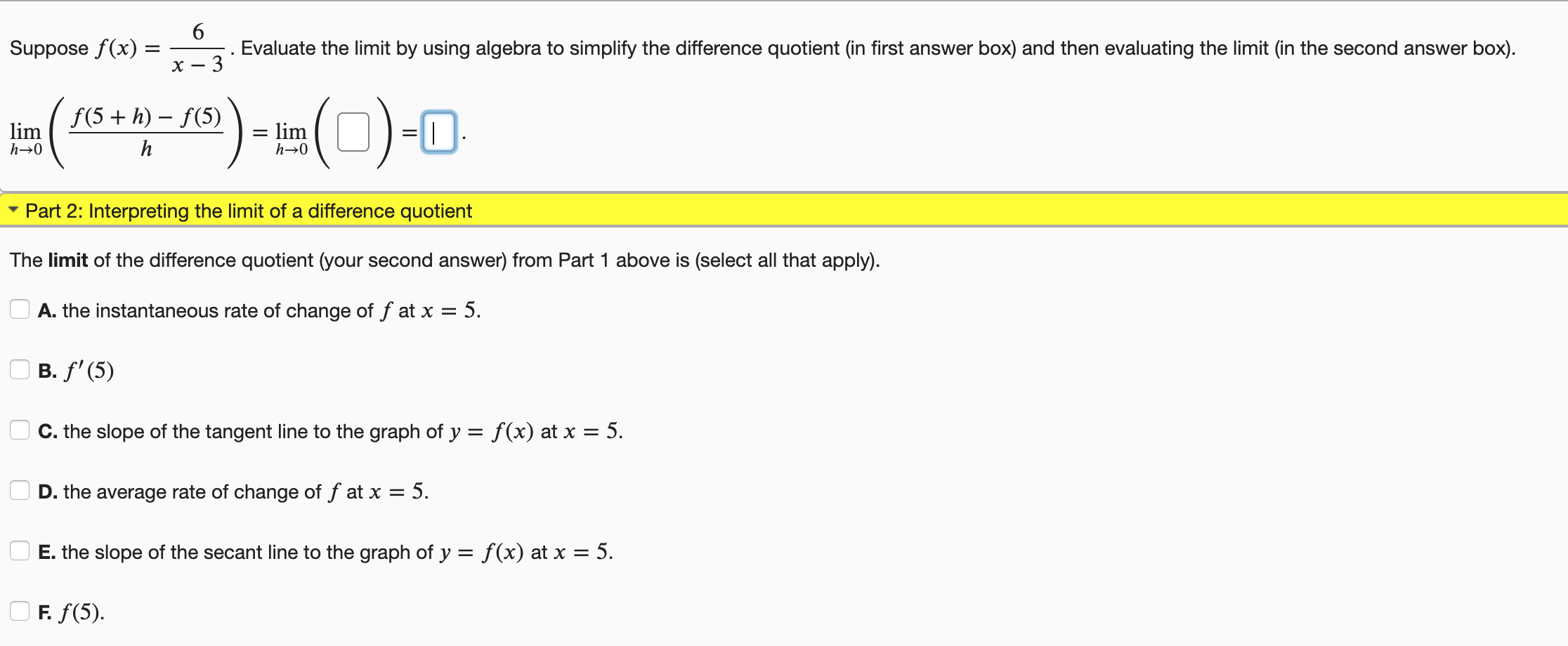 solved-6-suppose-f-x-evaluate-the-limit-by-using-algebra-chegg