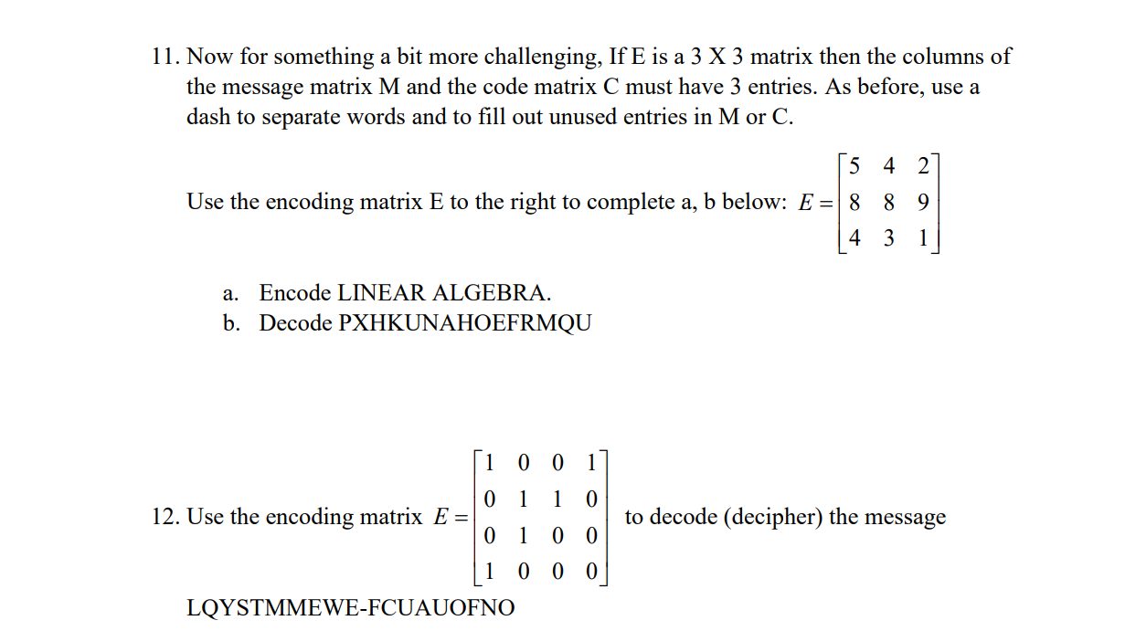 The following three problems are again Hill cypher | Chegg.com