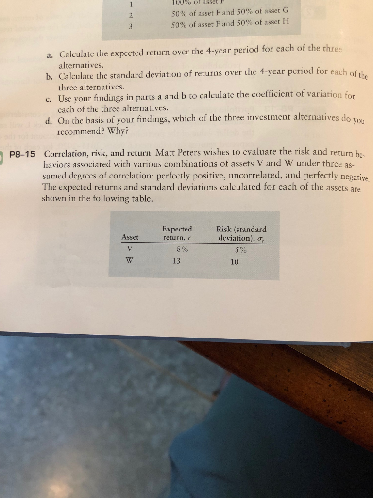 Solved 333 CHAPTER 8 Risk and Return a. If the returns of | Chegg.com
