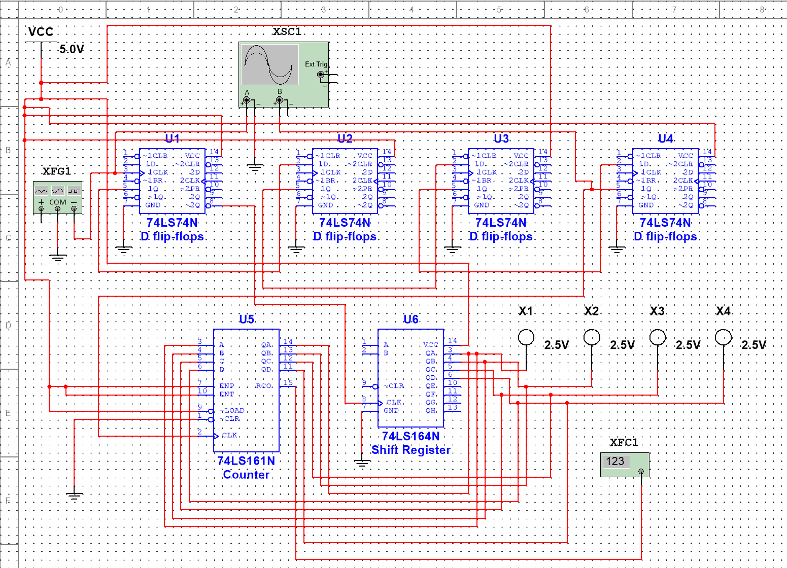 Solved I built a frequency divider circuit on Multisim using | Chegg.com