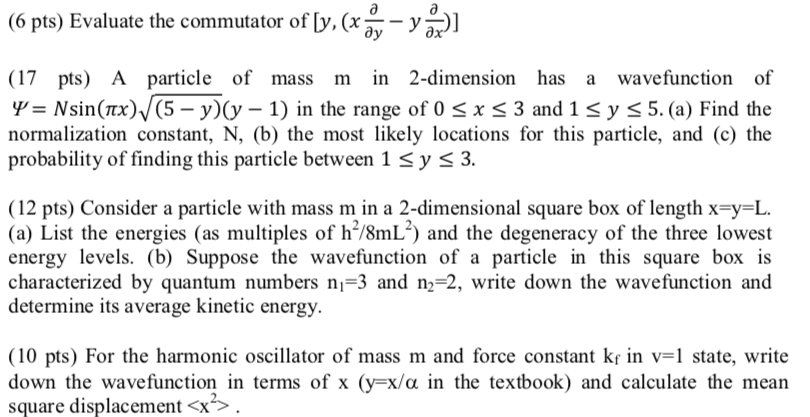 Solved 6 Pts Evaluate The Commutator Of Y Xa Y 1 Chegg Com