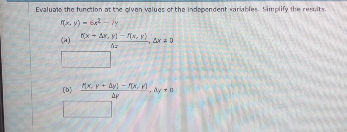 Solved Evaluate the function at the given values of the | Chegg.com