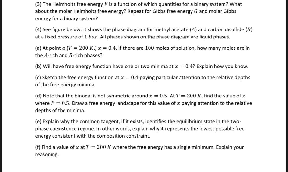 Solved (3) The Helmholtz free energy F is a function of | Chegg.com
