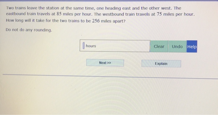 Solved Two Trains Leave The Station At The Same Time, One | Chegg.com