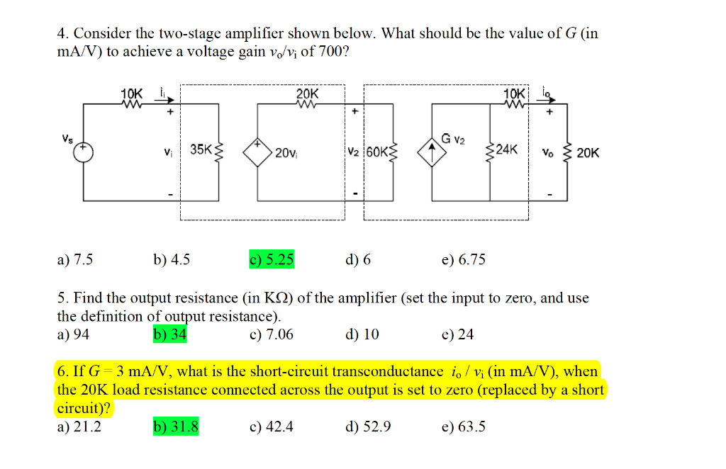 Solved 4. Consider The Two-stage Amplifier Shown Below. What | Chegg.com