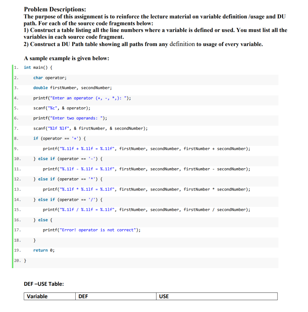 Solved Problem Descriptions: The purpose of this assignment | Chegg.com