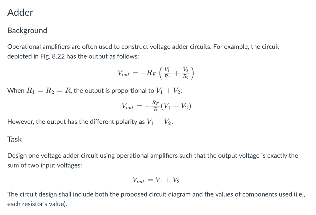 Solved Background Operational amplifiers are often used to | Chegg.com