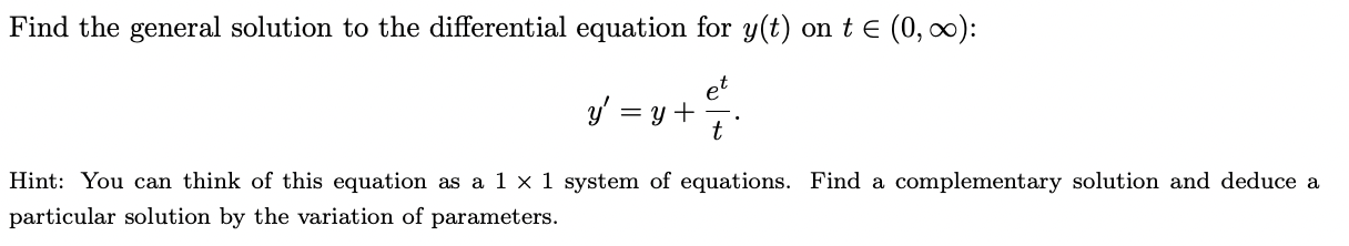 Solved Find the general solution to the differential | Chegg.com