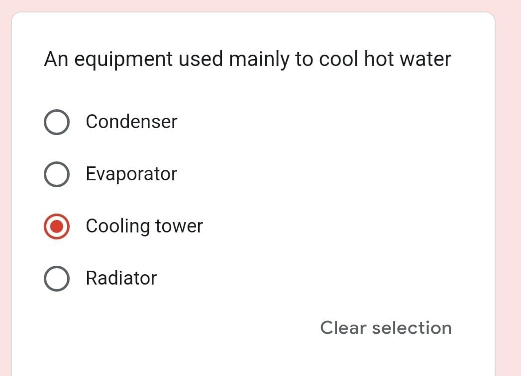 Solved An equipment used mainly to cool hot water Condenser