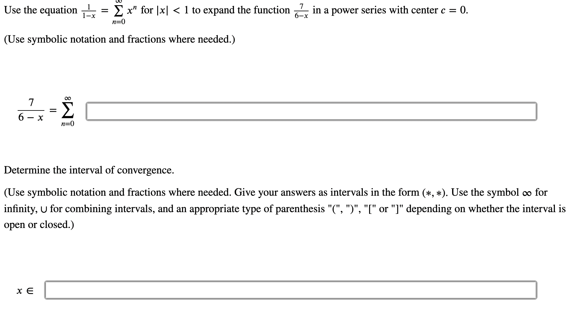 Solved Use the equation 1−x1=∑n=0∞xn for ∣x∣